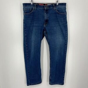 Wrangler Performance Series Mens Regular Fit Straight Jeans Medium Wash Blue 38